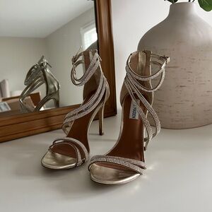 Steve Madden Metallic Gold Strappy Heels